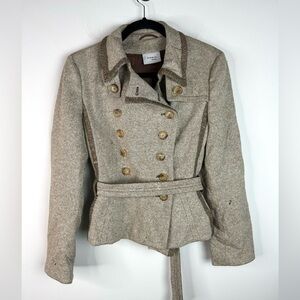 Akris Punto Crop Pea Coat Jacket Wool Silk Blend 8